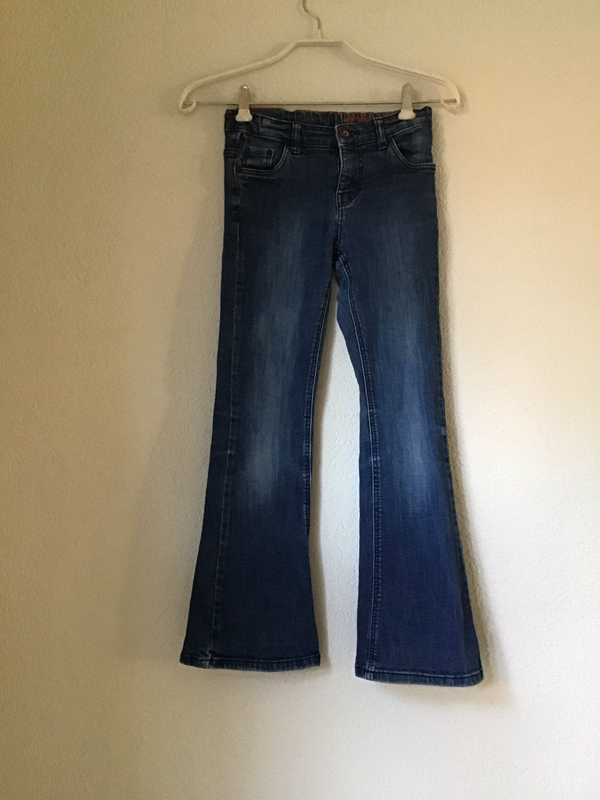 Hema Flared Jeans blauw maat 134, Ophalen of Verzenden, Zo goed als nieuw, Meisje, Broek