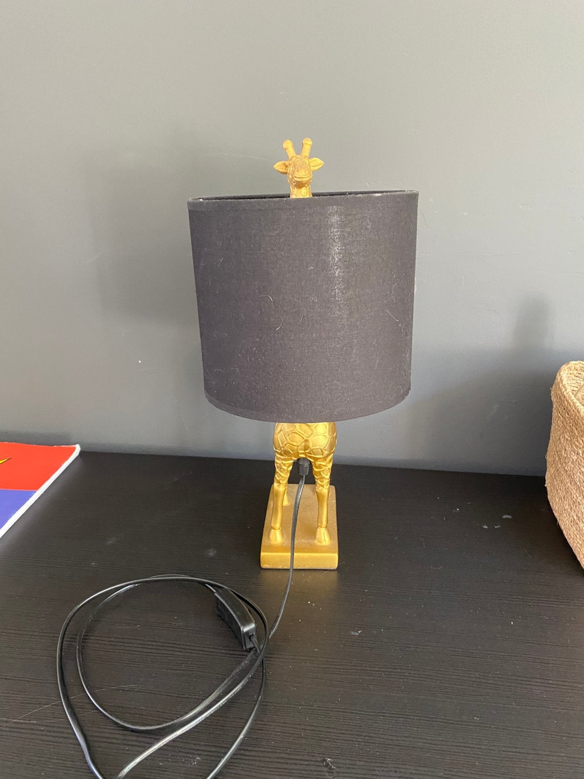 Giraf lamp goud/zwart, Goud, Ophalen, Gebruikt