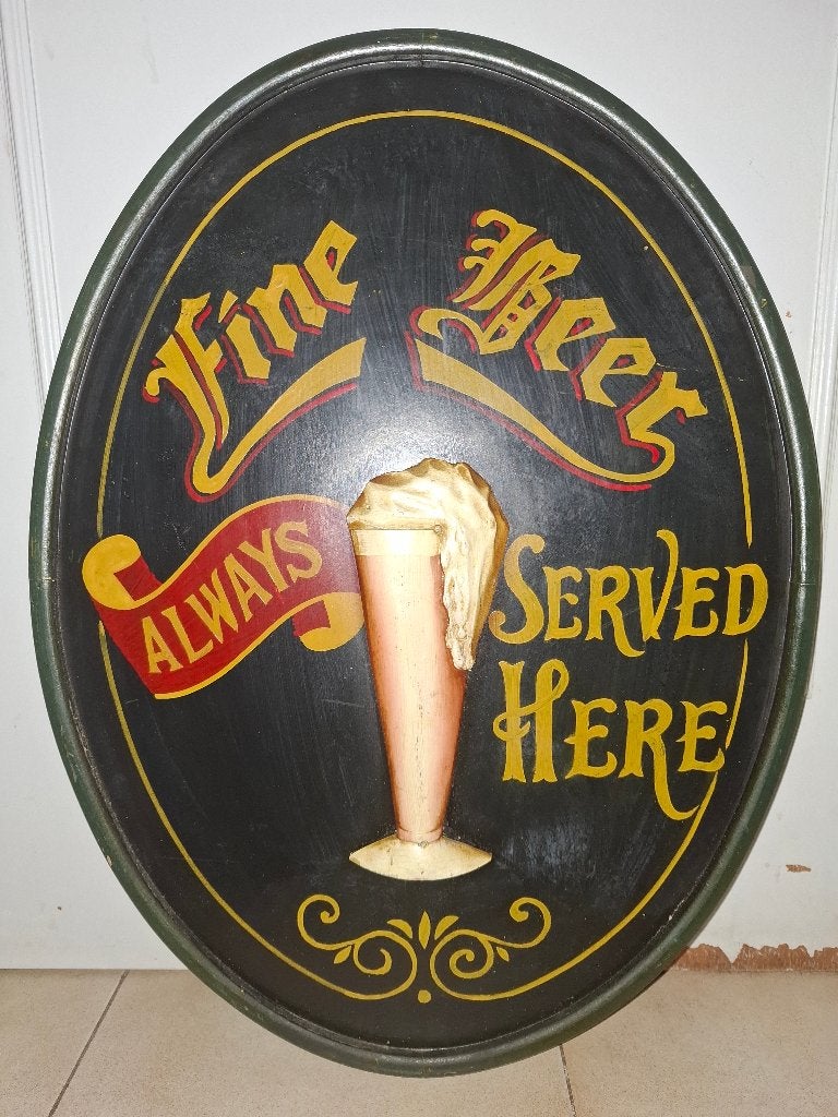 authentiek houten pubbord Fine beer, Antiek en Kunst, Ophalen of Verzenden