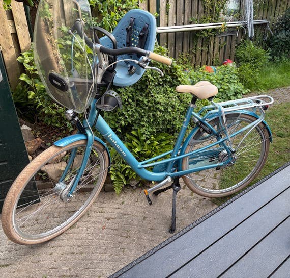 Batavus mamafiets deluxe met kinderzitje en windscherm, Fietsen en Brommers, Fietsen | Dames | Damesfietsen, Ophalen, Terugtraprem