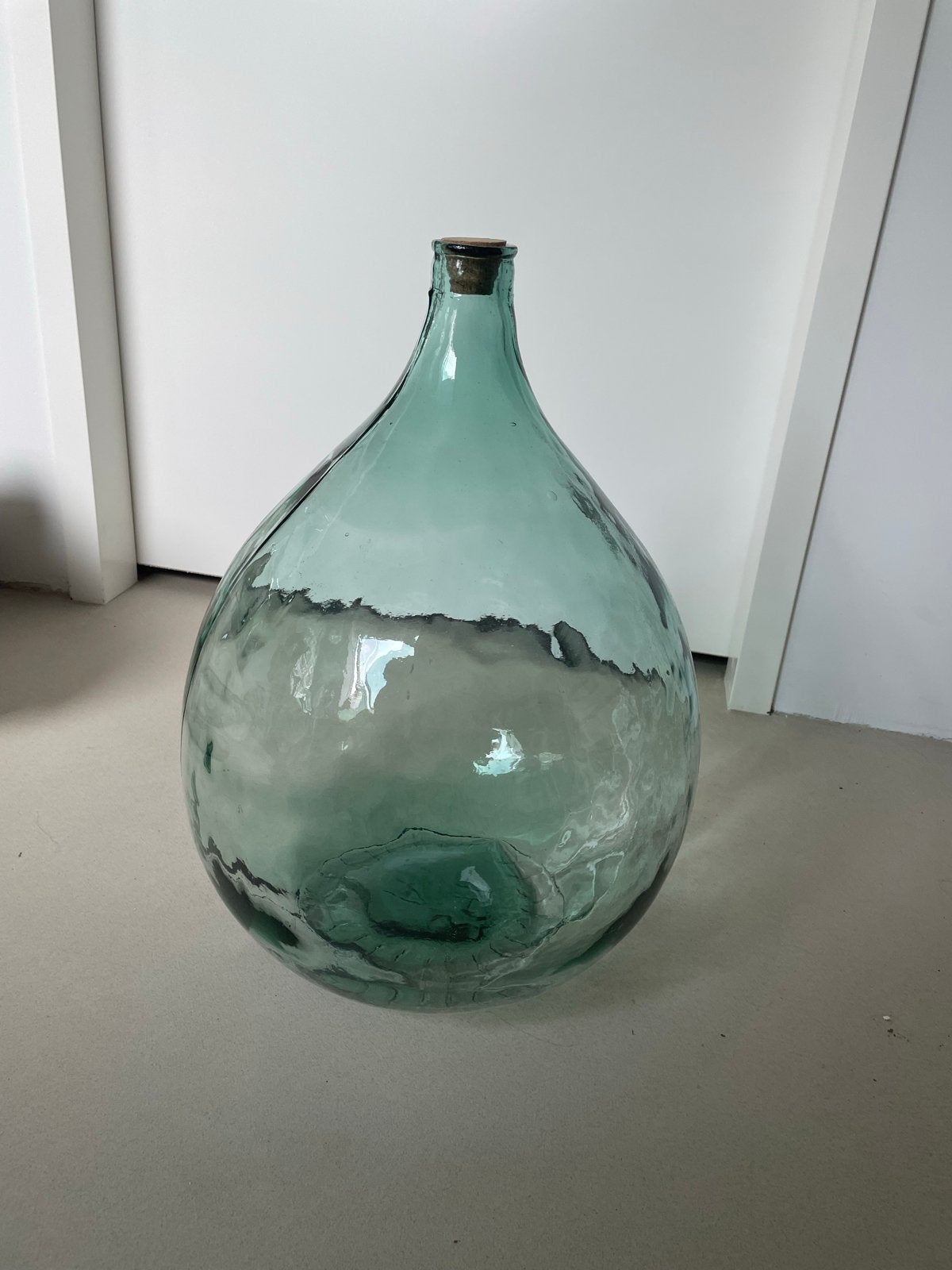 Grote vintage glazen fles met kurk - Demijohn, Antiek en Kunst, Antiek | Vazen, Ophalen
