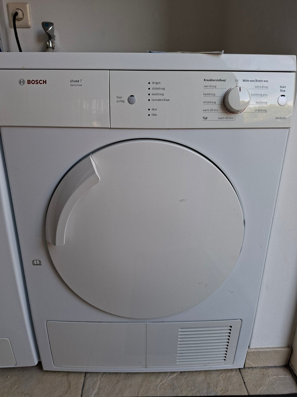 Bosch Maxx7 wasdroger met afvoerslang, Ophalen, 6 tot 8 kg, Gebruikt, Luchtafvoer