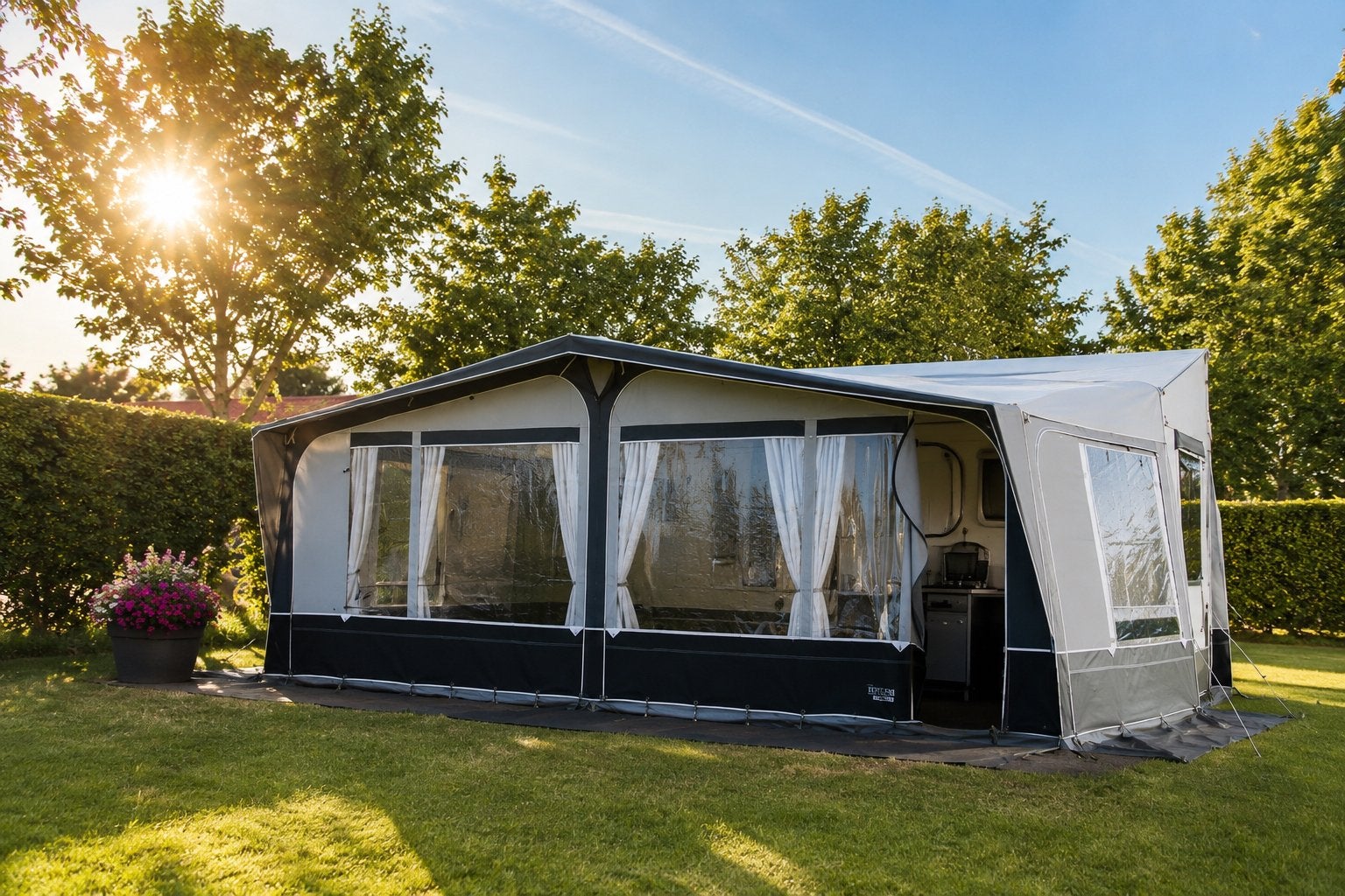Voortent ventura pacific D300 incl luifel, Ophalen, Zo goed als nieuw