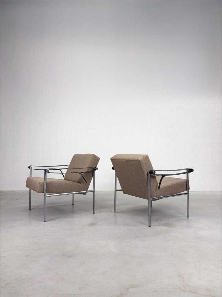 Vintage 'SZ38' Fauteuils van Martin Visser voor 't Spectrum, Ophalen, Leer, Dutch design, Mid-century, Sober, Minimalistisch, Industrieel