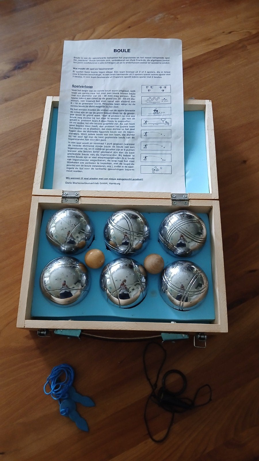 Petanque/Jeu de Boules set in houten kist, Sport en Fitness, Ophalen of Verzenden, Zo goed als nieuw