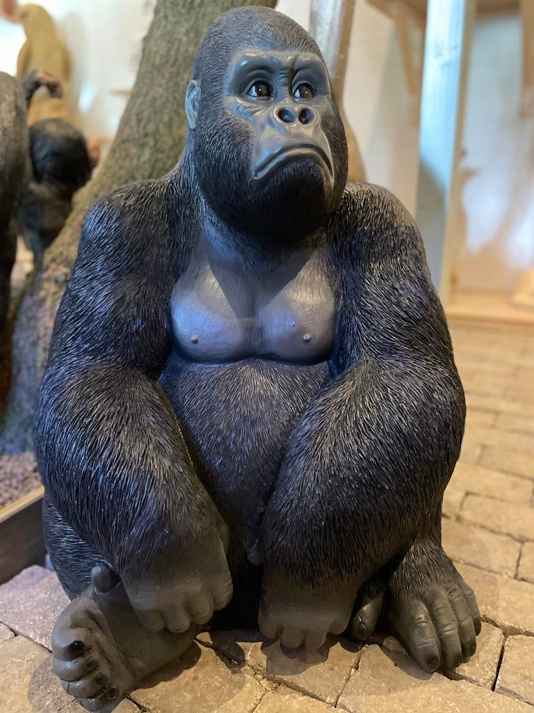 Grote gorilla aap zwart dierentuin tuin terras nieuw, Ophalen, Nieuw, Kunststof, Dierenbeeld