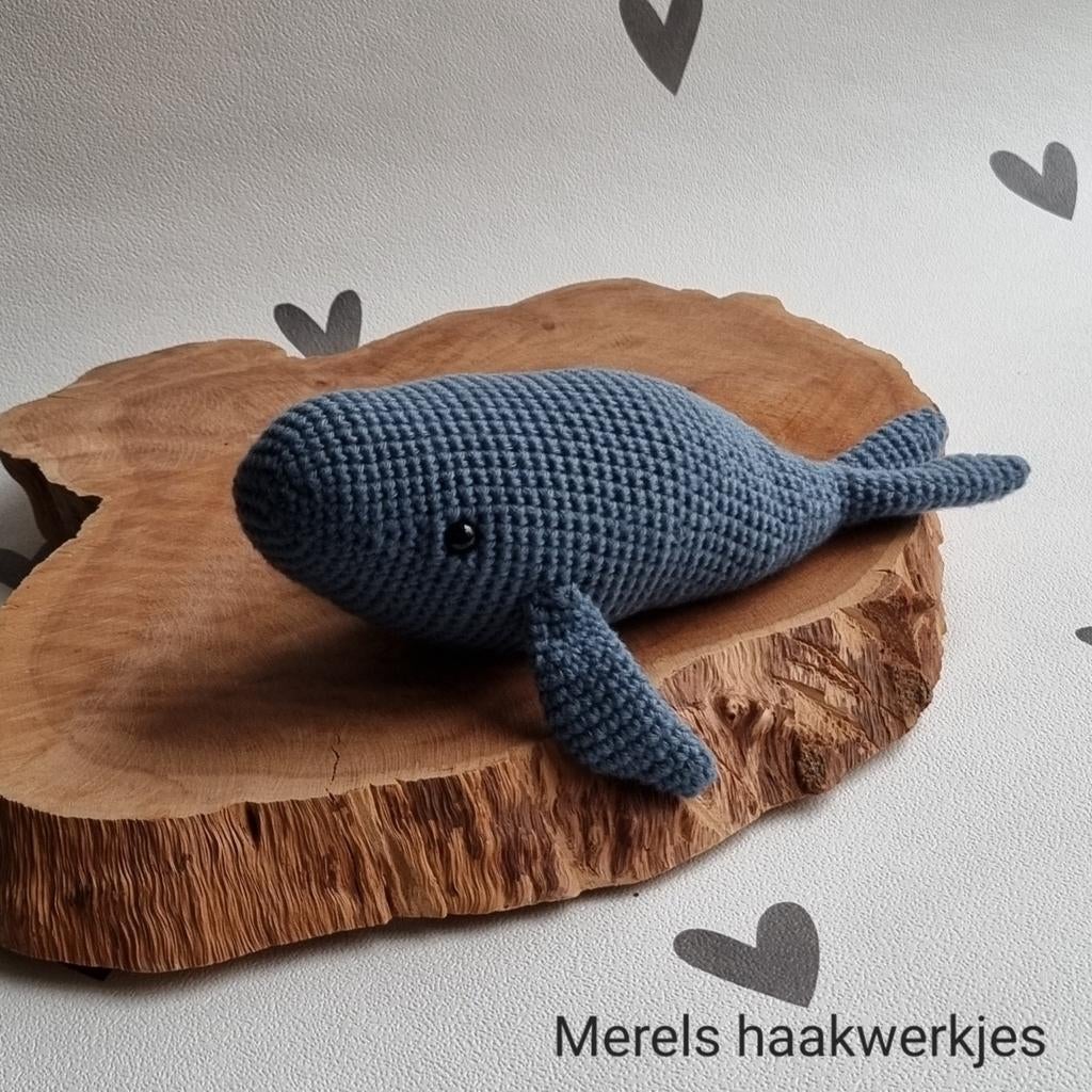 Gehaakte walvis - ca. 20cm - Merels Haakwerkjes, Handgemaakt, Overige typen, Blauw, Nieuw