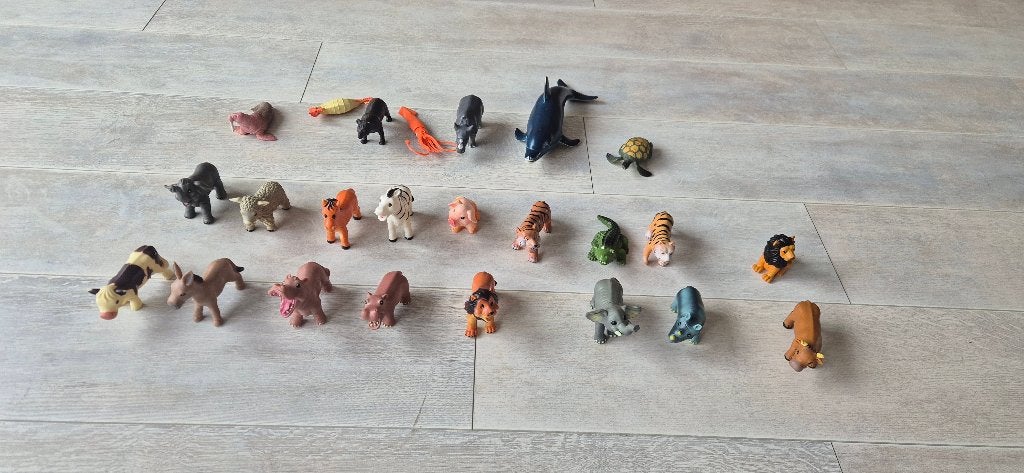 Grote set speelgoeddieren - boerderij, jungle en zee, Ophalen of Verzenden, Gebruikt