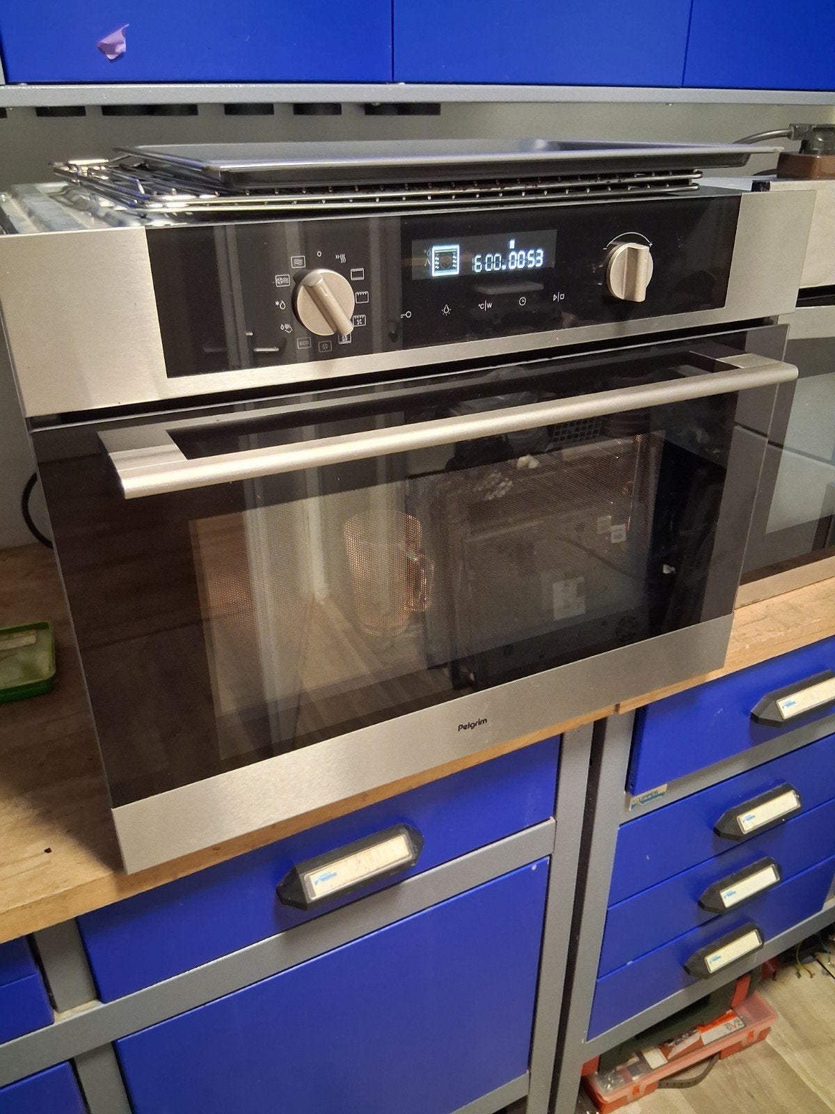 Pelgrim inbouw combimagnetron MAC524RVS, Ophalen, Combimagnetron, Zo goed als nieuw, Inbouw
