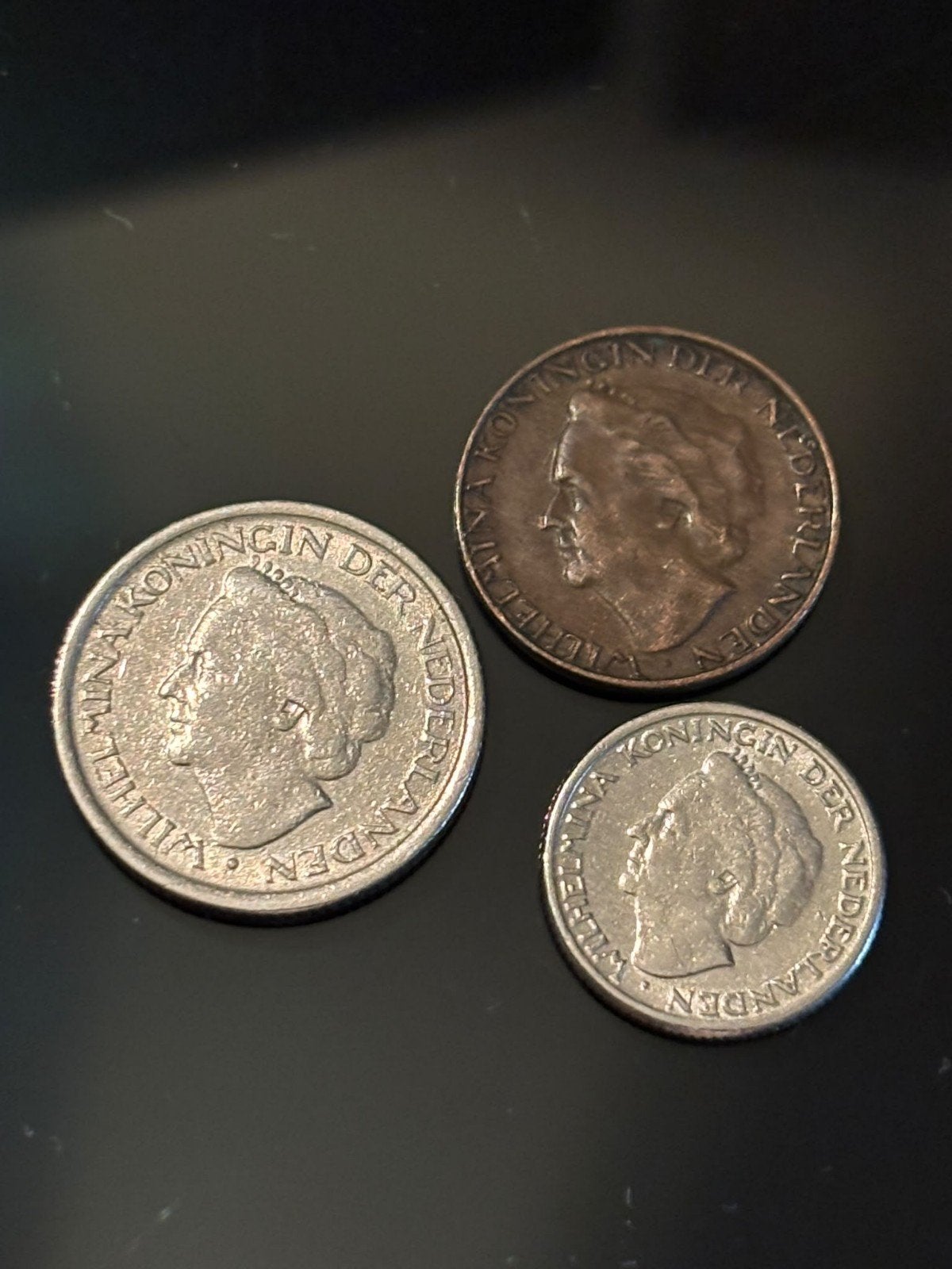 Trio Wilhelmina munten 1948 (1, 10, 25 cent), Ophalen of Verzenden, Koningin Wilhelmina, Overige waardes, Setje