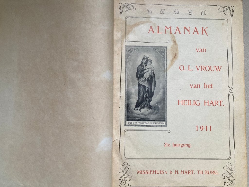 Almanak van O. L. Vrouw van het Heilig Hart 1911 en 1917, Ophalen of Verzenden, Gelezen