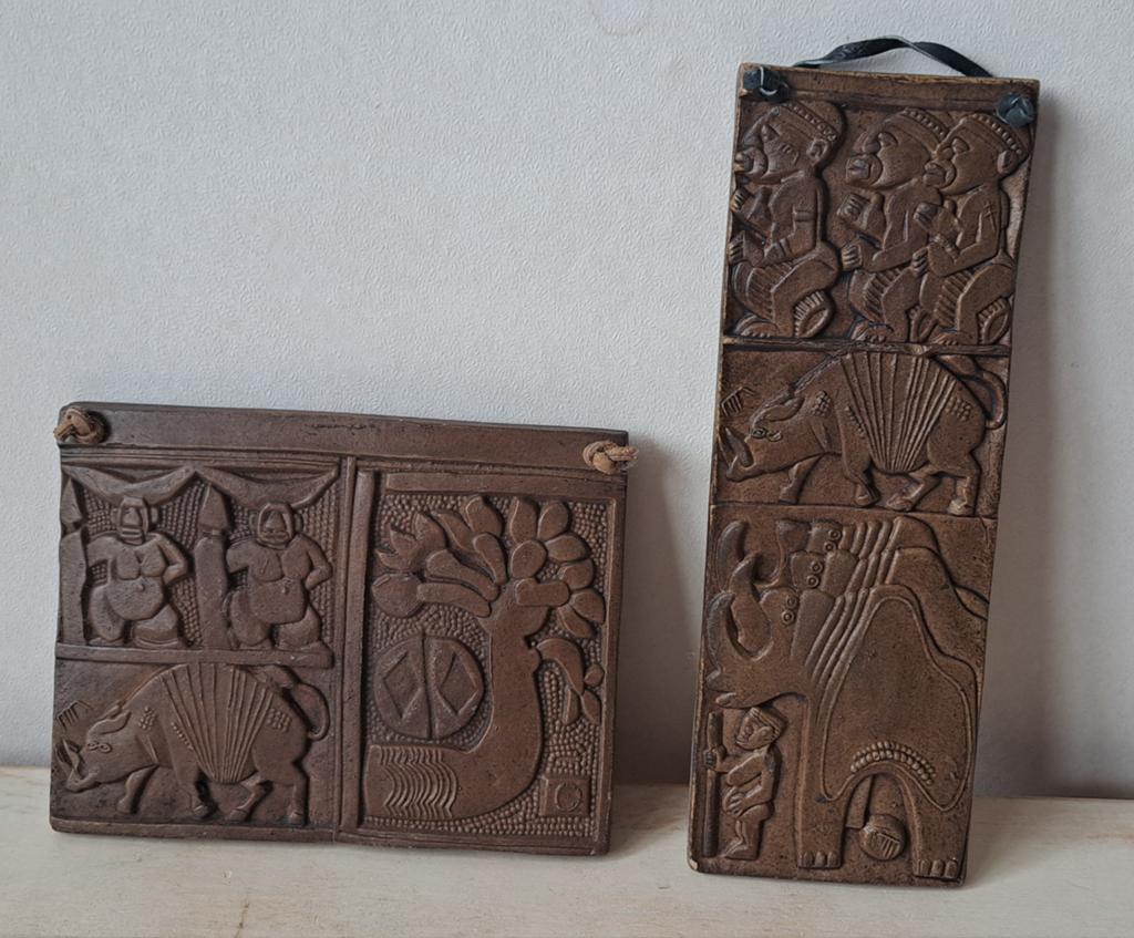 2x Terracotta wand plaquet, Ophalen of Verzenden