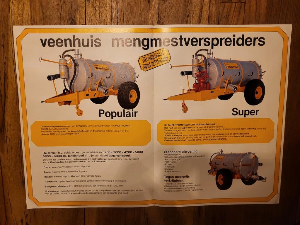 tractor folder Veenhuis mengmestverspreiders, Boeken, Catalogussen en Folders, Ophalen of Verzenden, Zo goed als nieuw