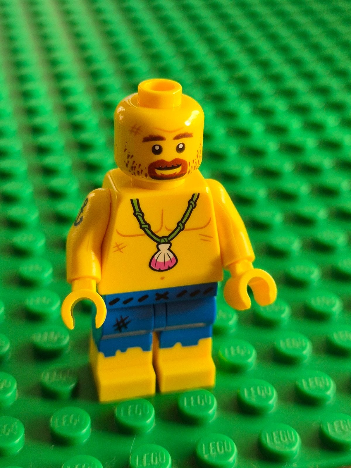 Lego Minifiguur: Eilandbewoner met baard en ketting, Gebruikt, Lego, Minifiguur, Pirates