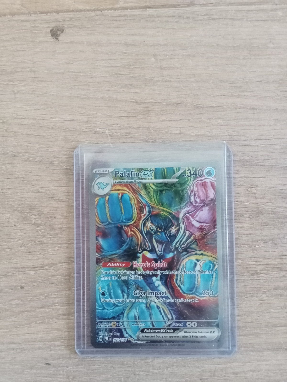 Palafin ex #151/131 - Prismatic Evolutions Pokemon kaart, Ophalen of Verzenden, Zo goed als nieuw, Losse kaart, Foil