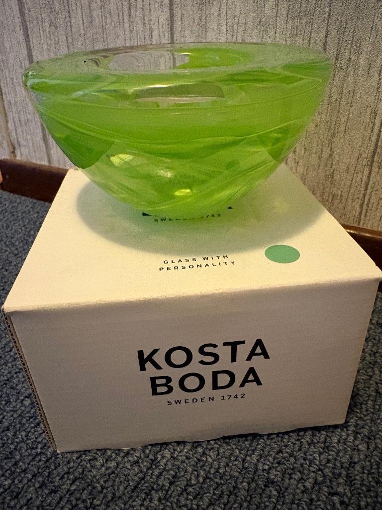 Kosta Boda waxinelichthouder - groen, Ophalen of Verzenden
