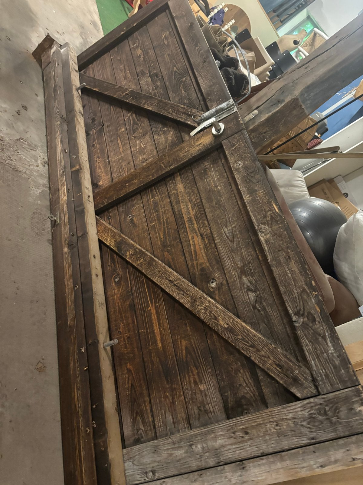 Robuuste houten tuindeur 83x205 cm, Gebruikt, 80 tot 100 cm, Ophalen of Verzenden, Buitendeur