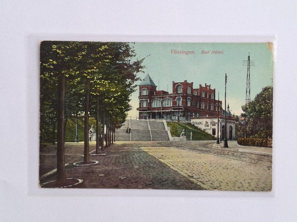 Ansichtkaart Vlissingen Bad hotel, Ophalen of Verzenden, 1920 tot 1940, Gelopen, Zeeland