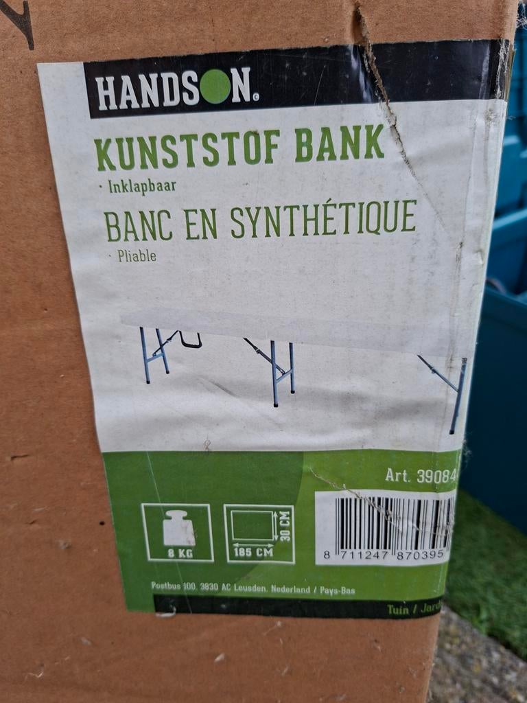 Handson Kunststof Picknickbank - Inklapbaar, Ophalen of Verzenden, Nieuw, Kunststof