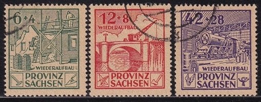 4564 - Oost Saksen michel 87A/89A gestempeld , Wederopbou, Verzenden, Overige periodes, Gestempeld