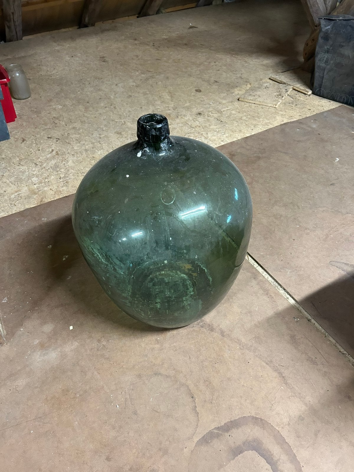 Antieke ambachtelijk geblazen fles 65 cm, Antiek en Kunst, Ophalen