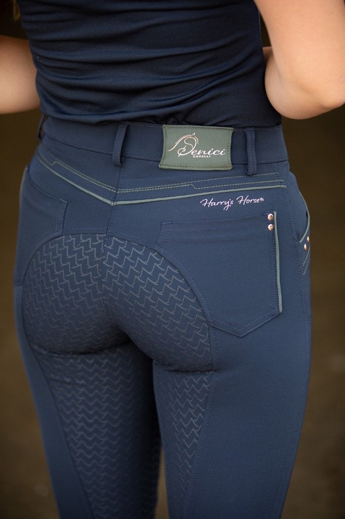 Harry's Horse Rijbroek Denici Cavalli Full Grip, 40, 42, 44, Blauw, Dressuur, Nieuw, Dames