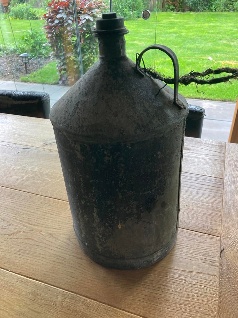 Antieke metalen kan/fles - Decoratief object, Ophalen of Verzenden, Zo goed als nieuw