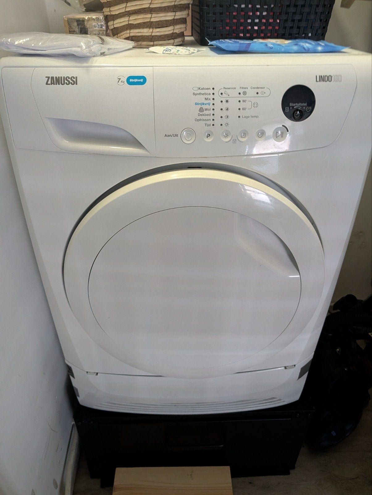 Zanussi Lindo 100 condensdroger - 7kg, Ophalen, 6 tot 8 kg, Gebruikt, Anti-kreukfase