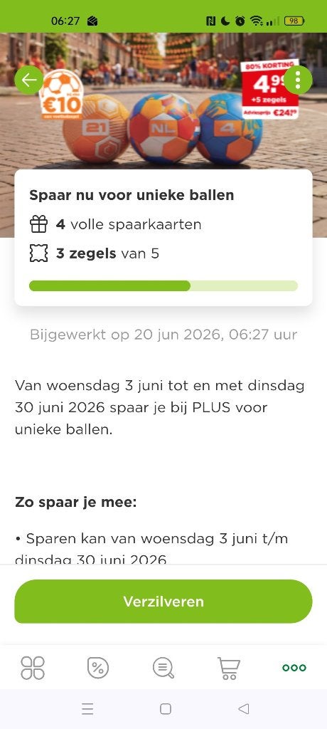 Digitale spaarzegels unieke ballen Plus, Plus, Ophalen