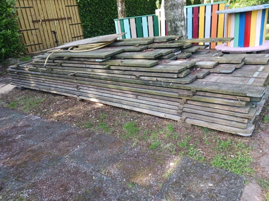 Steigerplanken, Ophalen, Hout