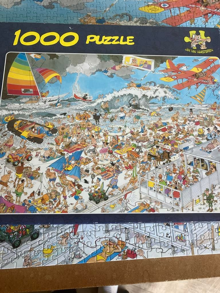 Jan van Haasteren puzzel 1000 stukjes - Op het strand, Ophalen, 500 t/m 1500 stukjes, Gebruikt, Legpuzzel