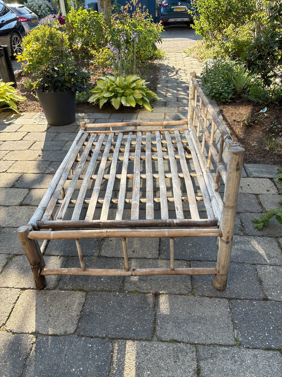 Bamboe/rotan tuinbankje van Leen Bakker, Ophalen, Gebruikt, Rotan