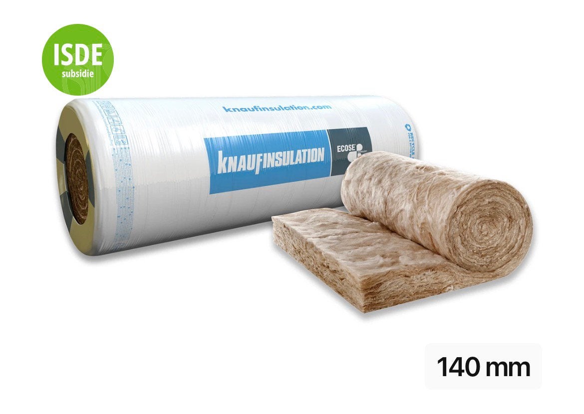 Isolatie Glaswol Knauf Naturoll 037 / 5600x580x140mm, Doe-het-zelf en Verbouw, Ophalen, 12 cm of meer, Zo goed als nieuw, 15 m² of meer