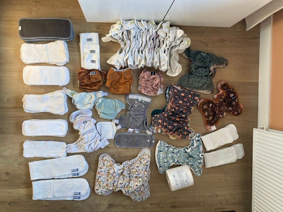 ZEER UITGEBREIDE SET WASBARE LUIERS (Huda-Elskbar-Popolini), Ophalen of Verzenden, Gebruikt