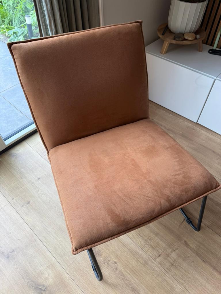 Cognac kleur stoel, Huis en Inrichting, Stoelen, Ophalen, Gebruikt, Bruin, Eén