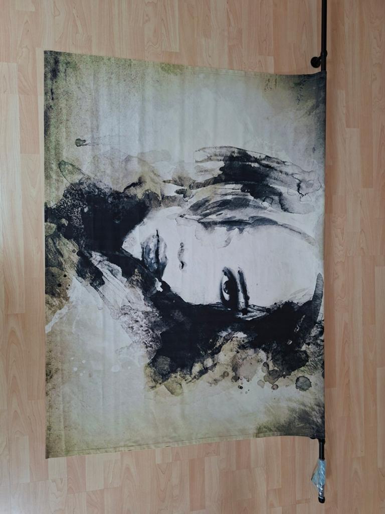 Wandkleed met abstract gezicht (Urban Cotton - The Look), Ophalen, 145 cm, Industrieel, 110 cm