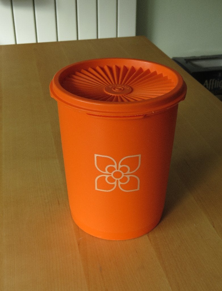 Tupperware Voorraadbus Oranje Bus Trommel - Retro, Ophalen, Gebruikt, Oranje, Bus of Trommel