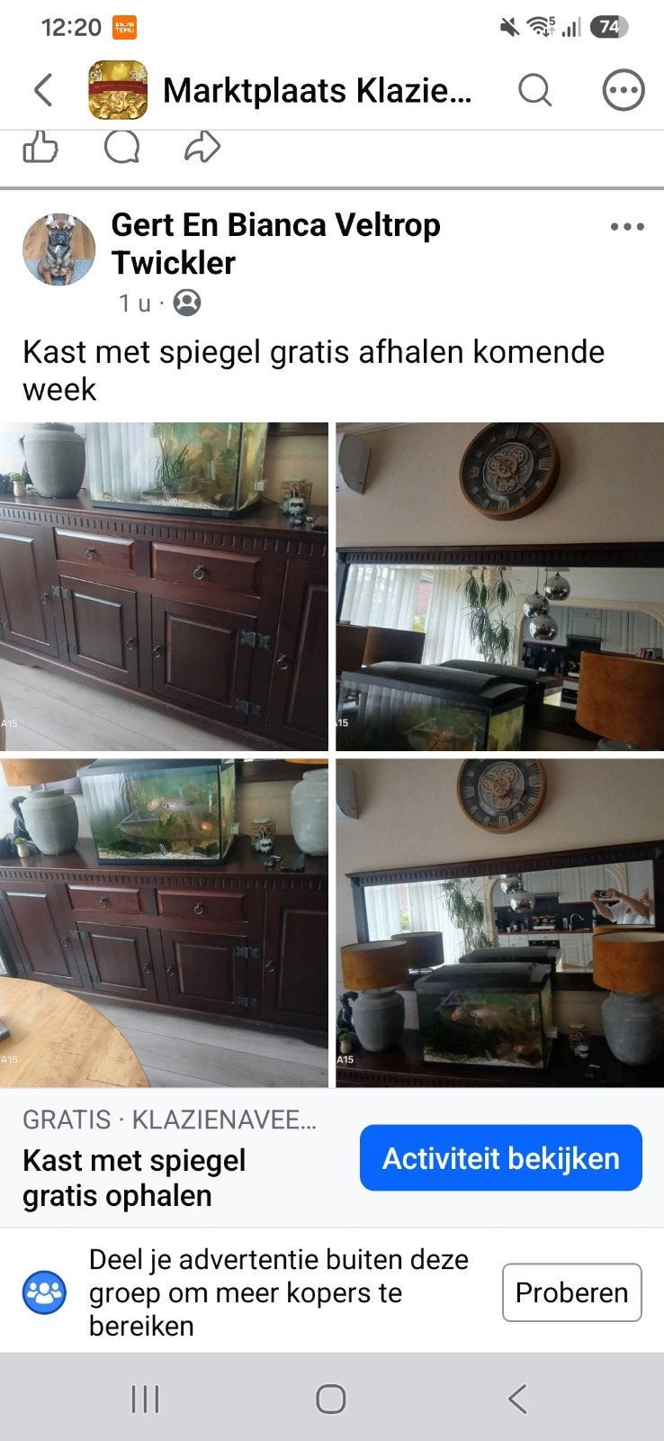 Kast met spiegel gratis af te halen, Huis en Inrichting, Ophalen, Gebruikt, Met lade(s), 200 cm of meer