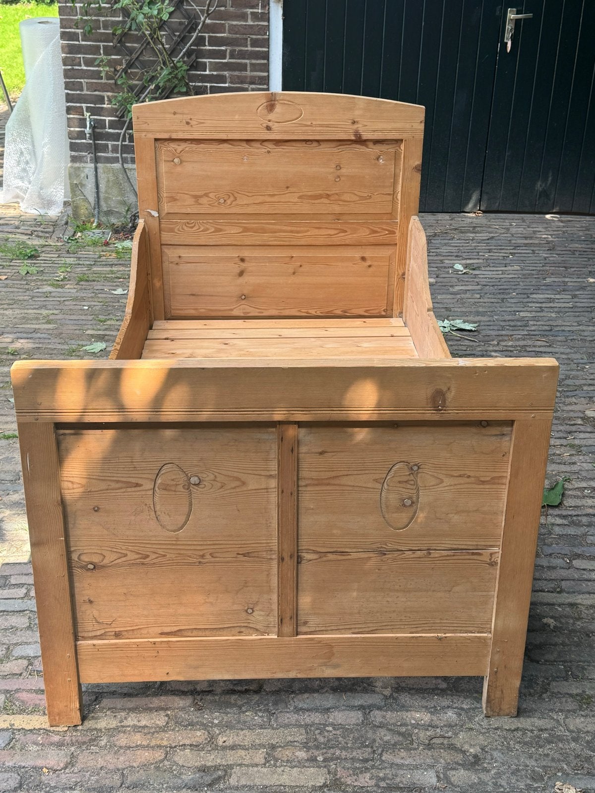Antiek grenen bed (185x100 cm), Antiek en Kunst, Ophalen