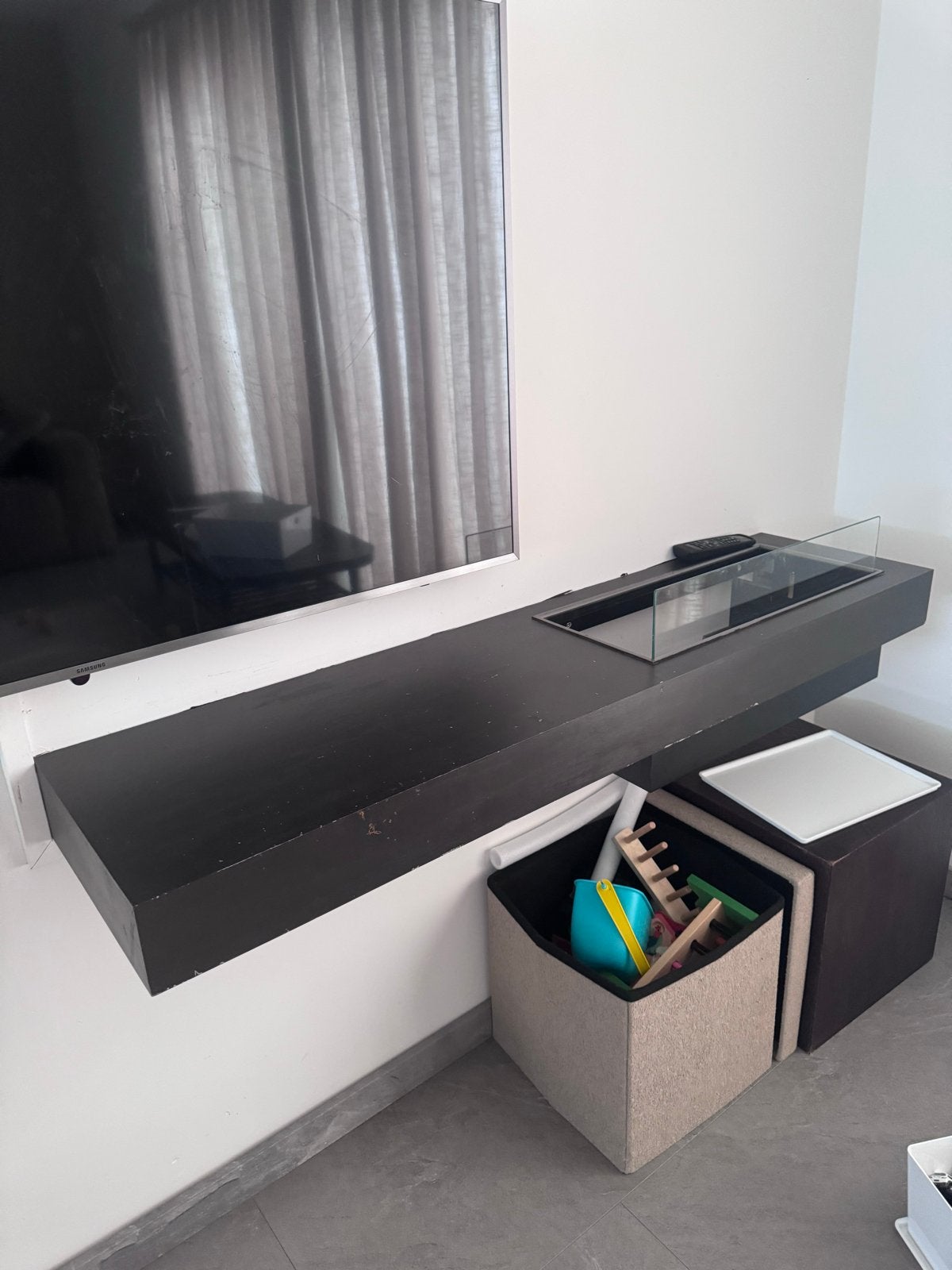 Moderne openhaard houder met bio-ethanol brander, Ophalen, Hout, Modern, Gebruikt