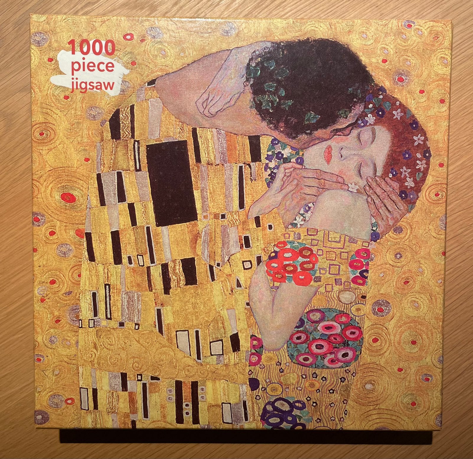 Mooie puzzel schilderij ‘De kus’ van Klimt, 1000 stukjes, Ophalen, 500 t/m 1500 stukjes, Zo goed als nieuw, Legpuzzel