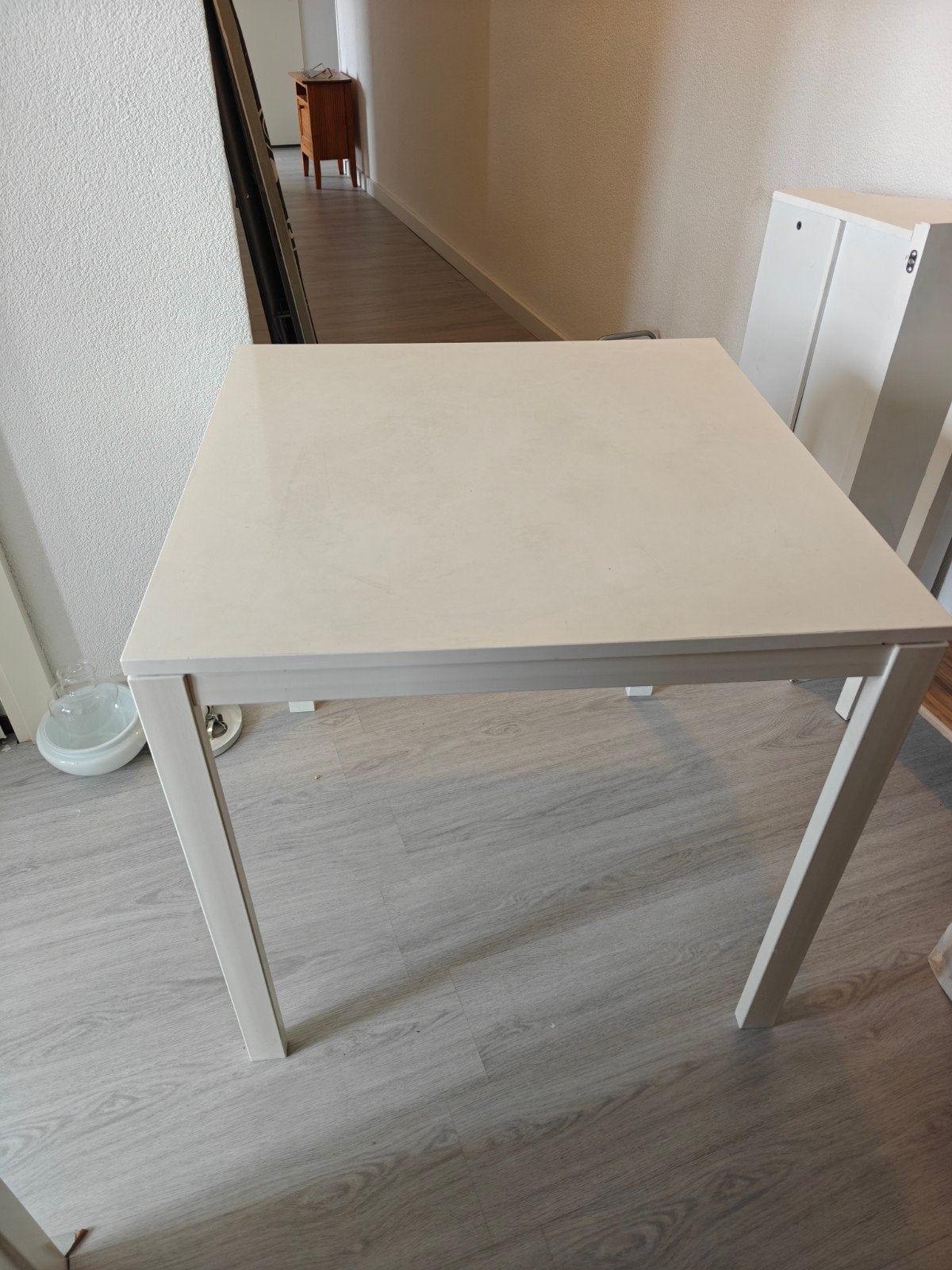 IKEA Melltorp tafel, wit, 75x75 cm, Huis en Inrichting, Tafels | Eettafels, Ophalen, Gebruikt, 50 tot 100 cm, Overige materialen