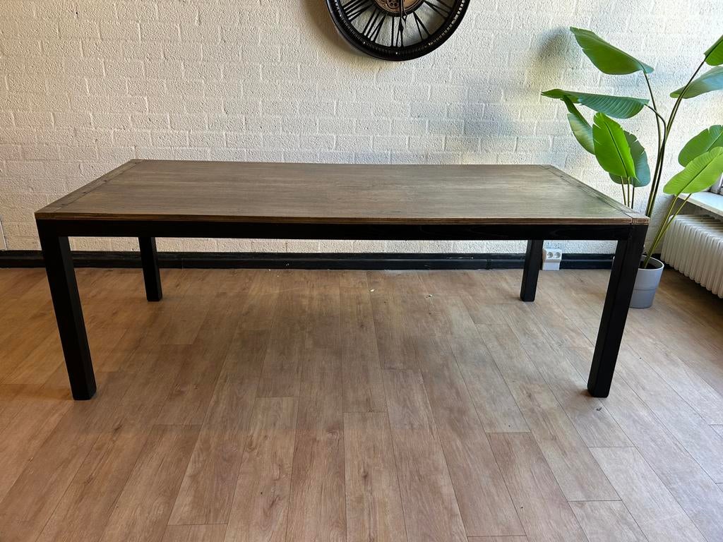 Mooie Grote Industriële Eettafel 220x100x78 cm, Huis en Inrichting, Tafels | Eettafels, 100 tot 150 cm, Luxe, 200 cm of meer, Ophalen of Verzenden