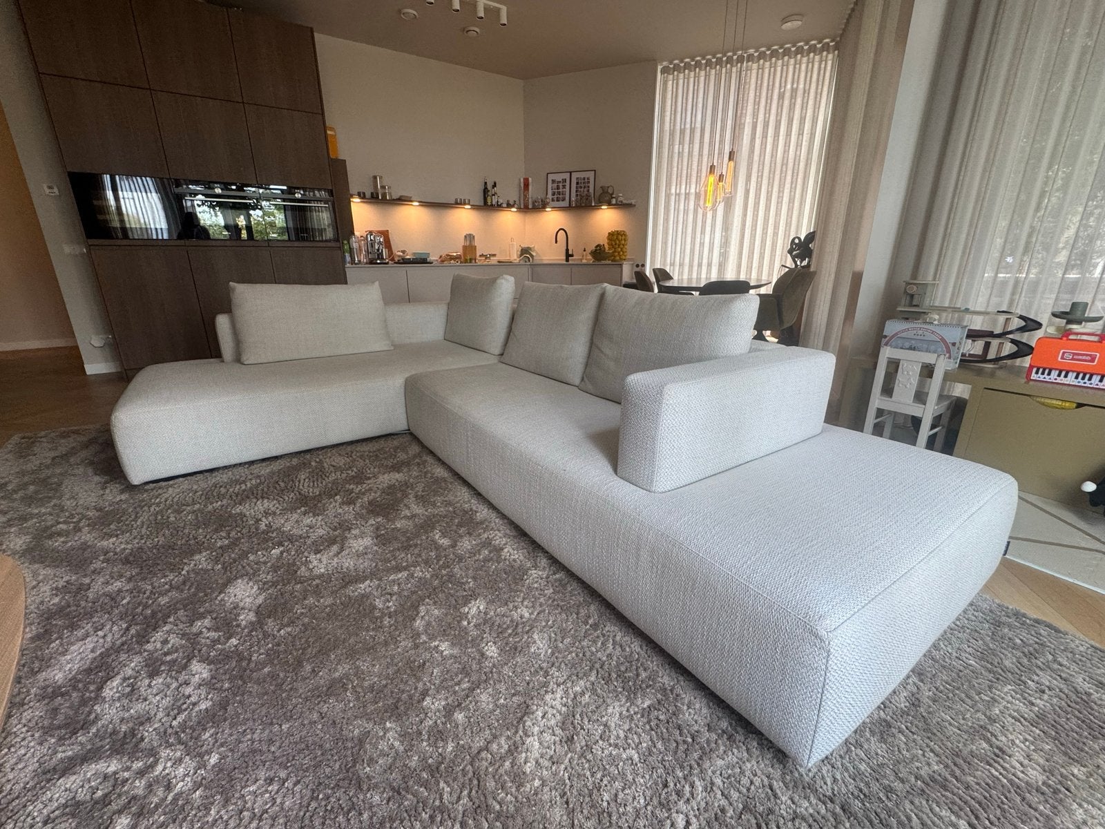 Designbank Sur & Plus - Hoekbank - Zeer comfortabel, Ophalen, 100 tot 125 cm, Hoekbank, Zo goed als nieuw
