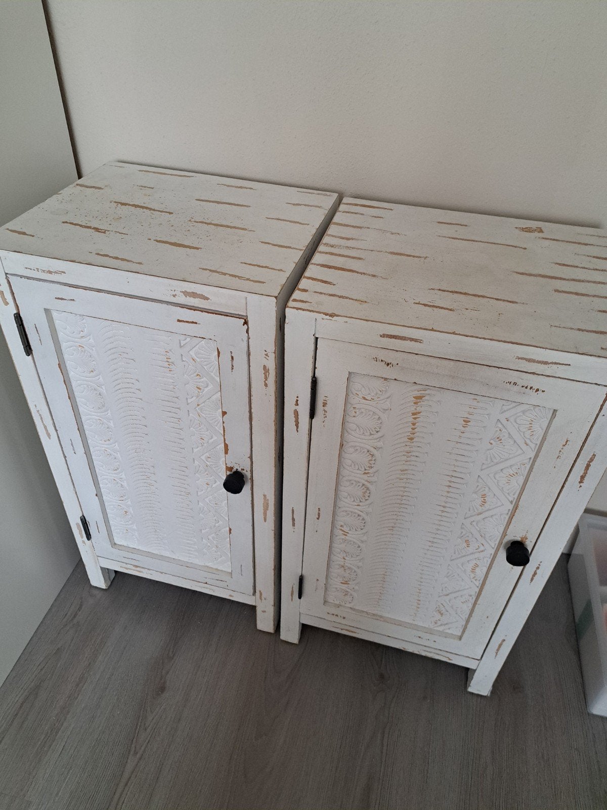 2 Brocante Houten Kastjes Kwantum, Ophalen, Gebruikt