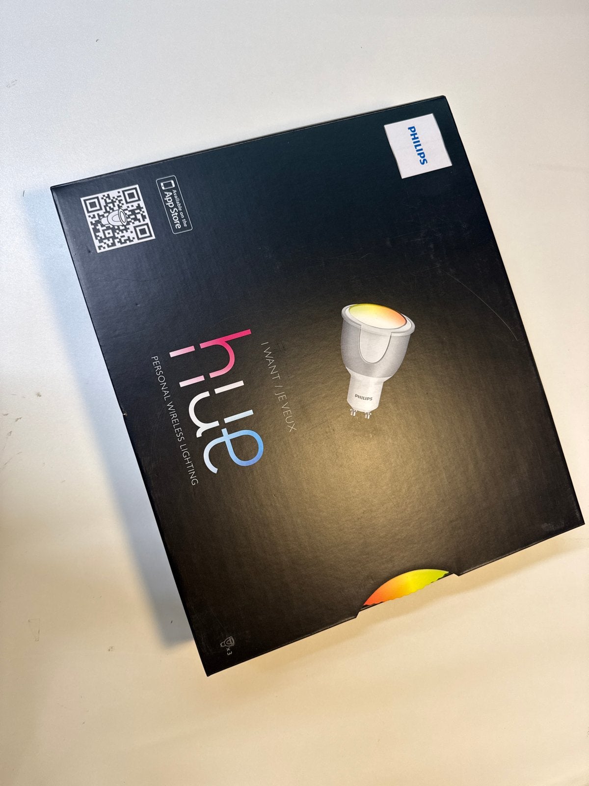 Retro Philips Hue Starter Kit - 3 GU10 lampen + Bridge v1, Huis en Inrichting, Lampen | Losse lampen, 30 tot 60 watt, GU10, Nieuw
