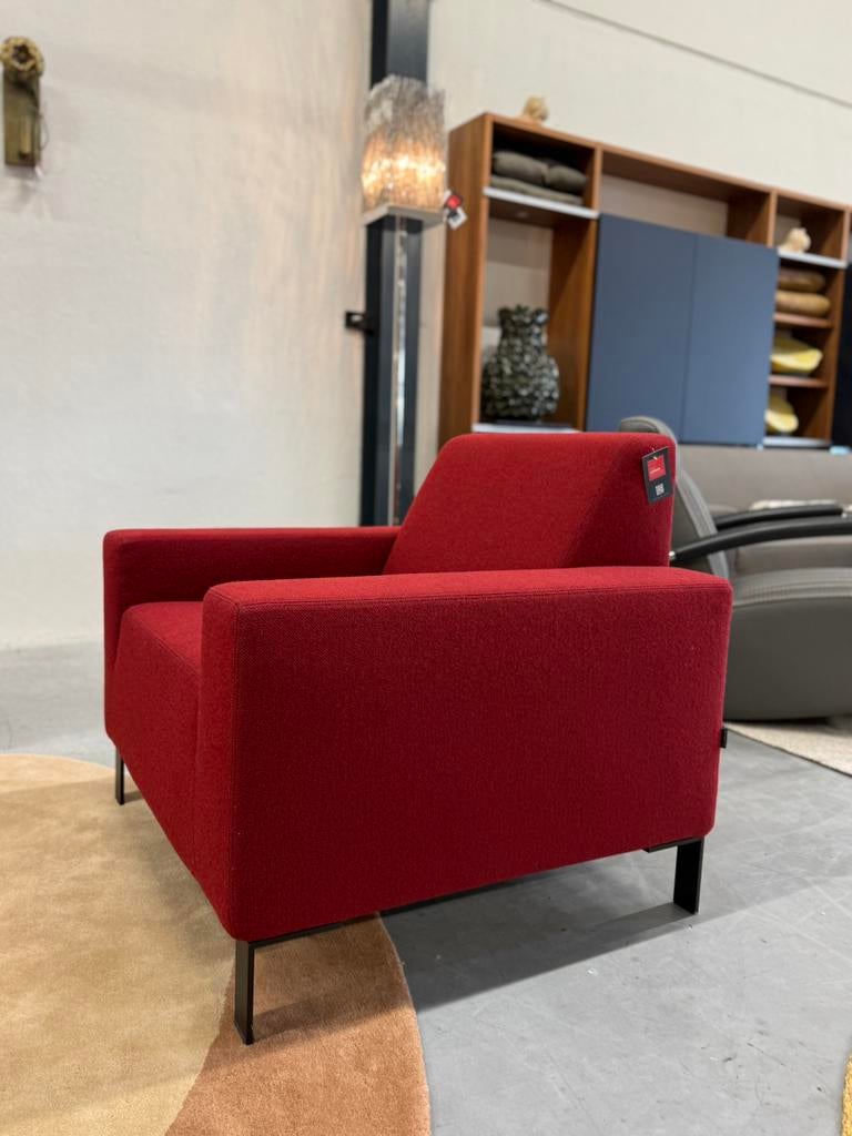 Nieuw Gelderland 6515 Fauteuil rood stof Design stoel, Gelderkand, Nieuw, 75 tot 100 cm, Stof