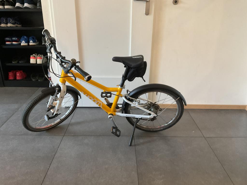 Gele woom 4 fiets, Fietsen en Brommers, Fietsen | Kinderfietsjes, Ophalen of Verzenden, Gebruikt, Velgrem, 16 tot 20 inch