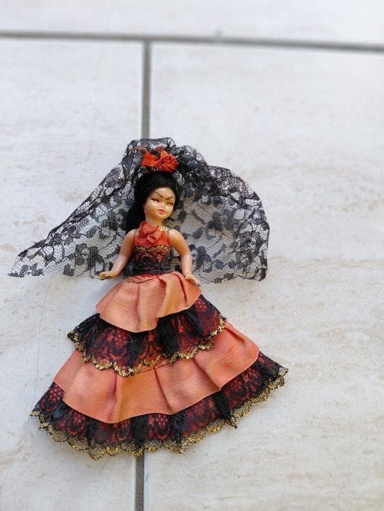 Vintage Spaanse Flamenco Popje - Handgemaakt, Ophalen of Verzenden, Gebruikt, Pop