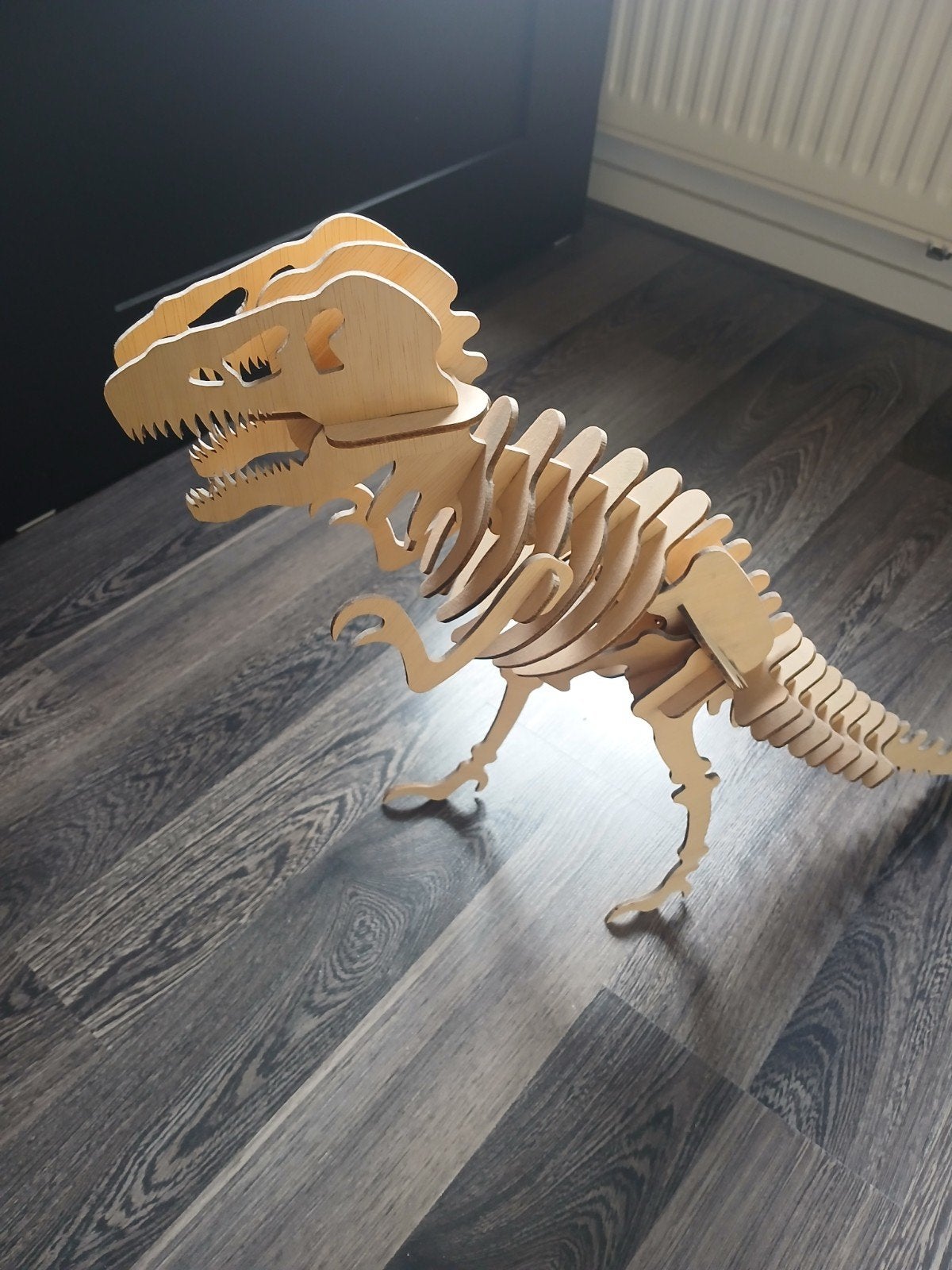 Houten Dinosaurus Skelet - Decoratief T-Rex Model, Hout, Overige stijlen, Ophalen of Verzenden, Zo goed als nieuw